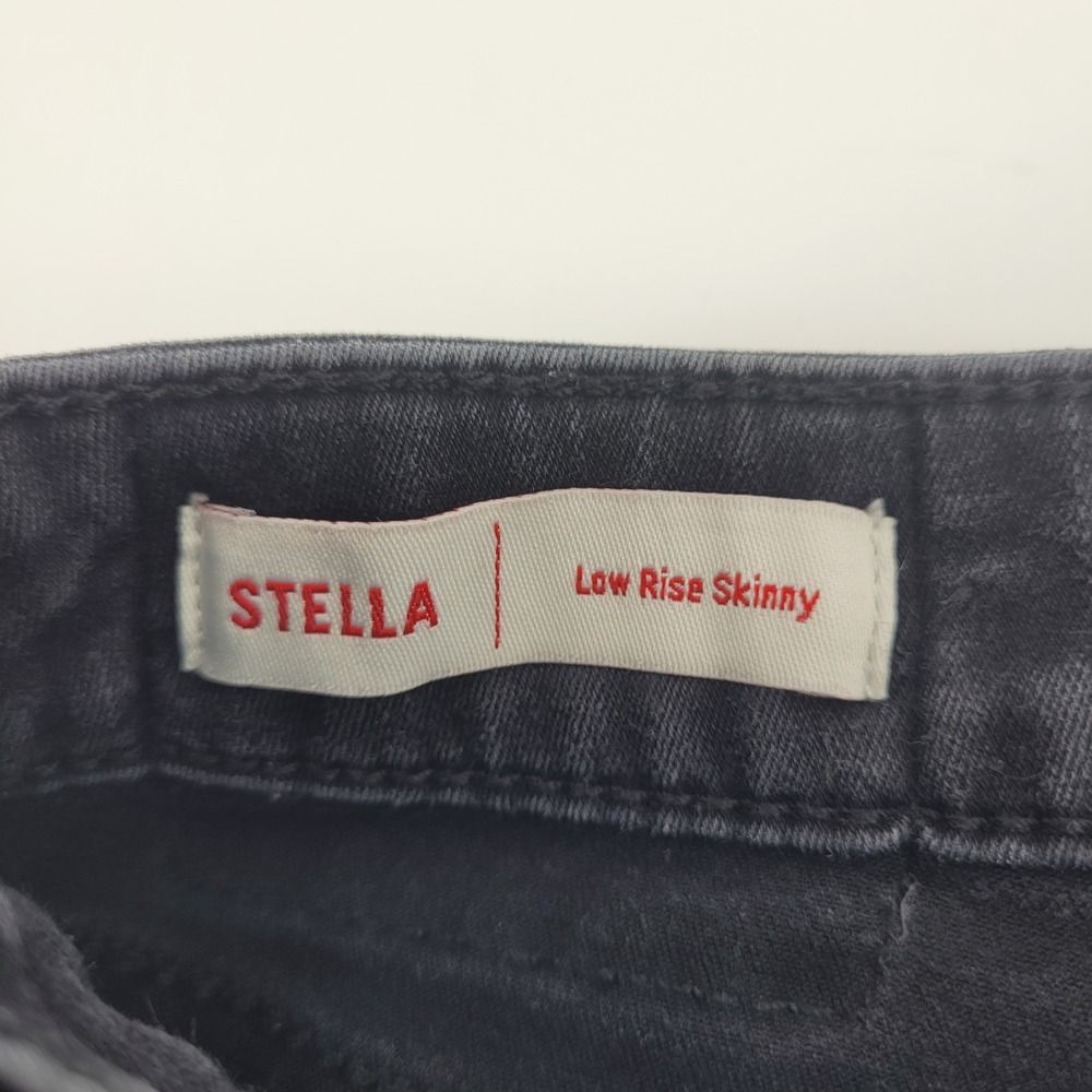 True Religion Stella Low Rise Skinny Jeans 30 Black Faded Denim Womens - Picture 3 of 8